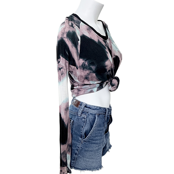 ArtCore 80s color style muted toned abstract tie-dye oversized long sleeve vera - Picture 6 of 8